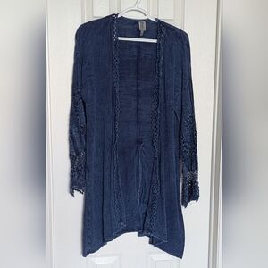 NWOT XCVI Long Lightweight Open-Front Cardigan/Sweater/Jacket With Cutouts
